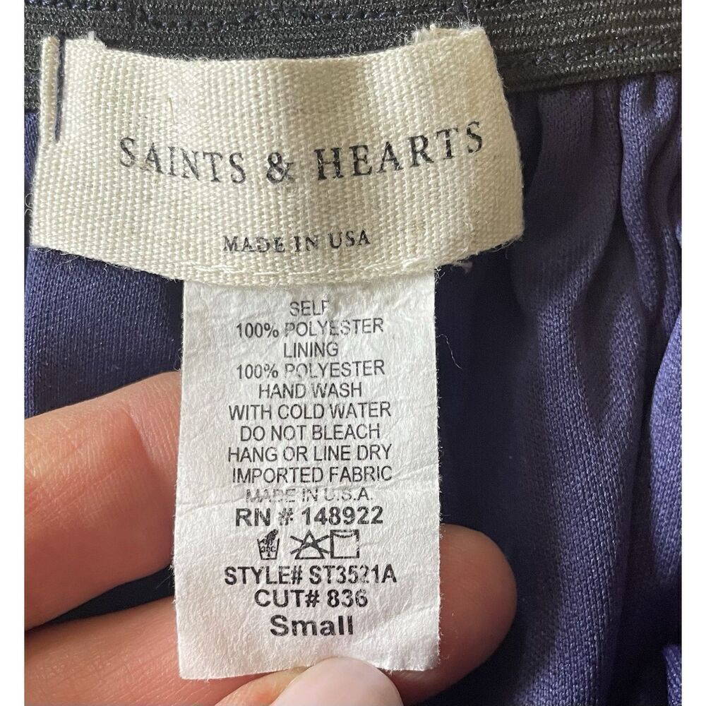 SAINTS & HEARTS FLORAL PRINT PUFF SLEEVES PEASANT BLOUSE USA Size S - Picture 6 of 7